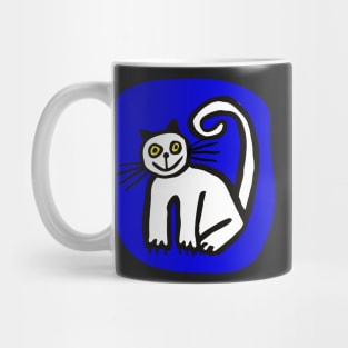 Happy Cat in Blue Mug